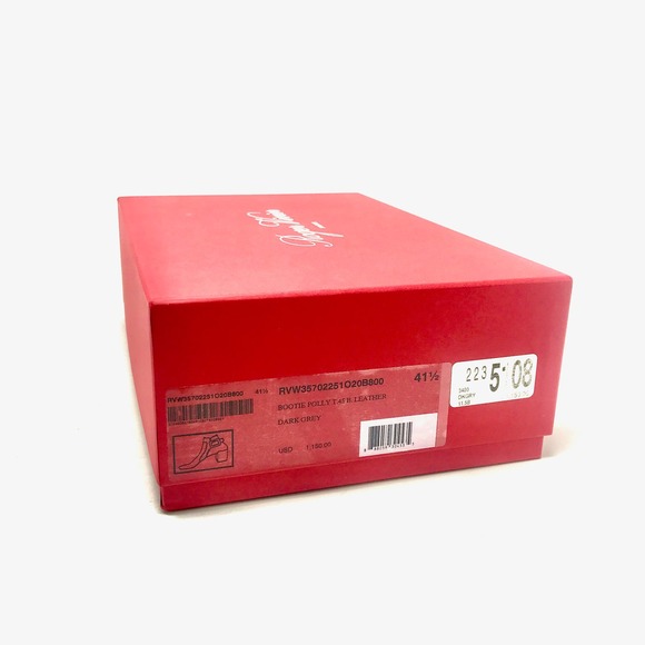 $1050 NIB Roger Vivier Paris Polly Dark Gray Bootie T.45 B sz 41.5 11.5B - Picture 9 of 10